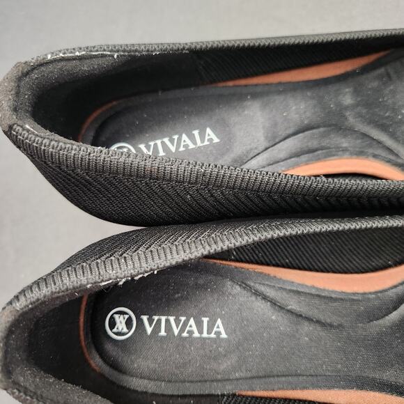 VIVAIA Melody Square Toe Heels 39/8 Black Career Office Business Girlboss - Picture 3 of 8